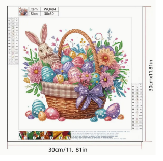 Preview: Diamond Painting Osterhase im Korb
